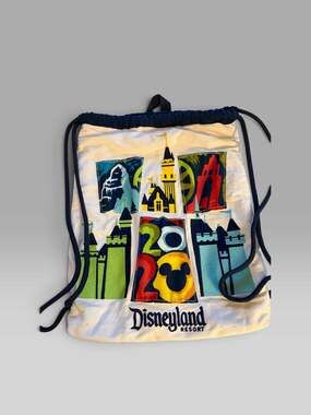 Disney Parks Disneyland Resort 2020 Canvas Drawstring Backpack Cinch Bag